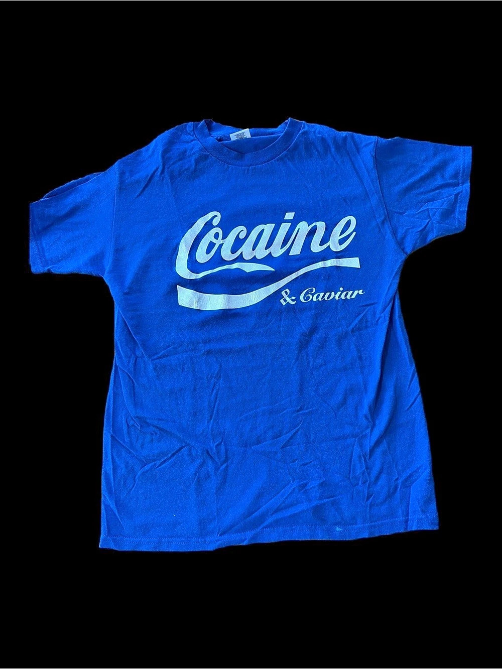 Crooks & Castles Cocaine & Caviar Graphic Tee Blue Medium